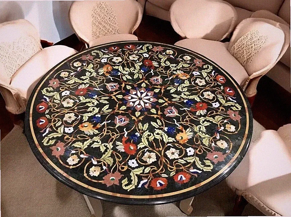 Floral Marble Custom Center Table Tops for Patio & Outdoor Decor New Home Gifts