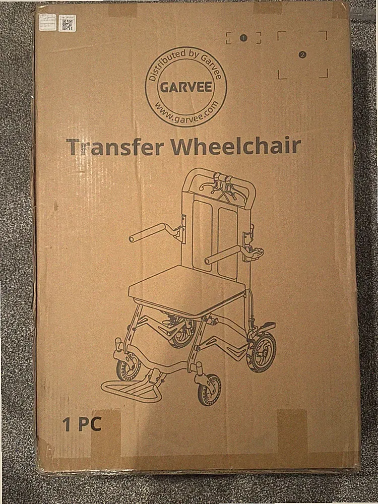 Folding Transport Wheelchair Portable Transport Chair 200LB w/ All-Terrain Wheel