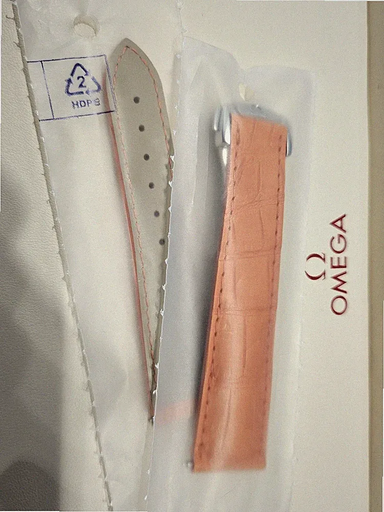 Genuine Omega Orange Leather Strap 20mm w/ Deployant Clasp OEM Unused 98000162
