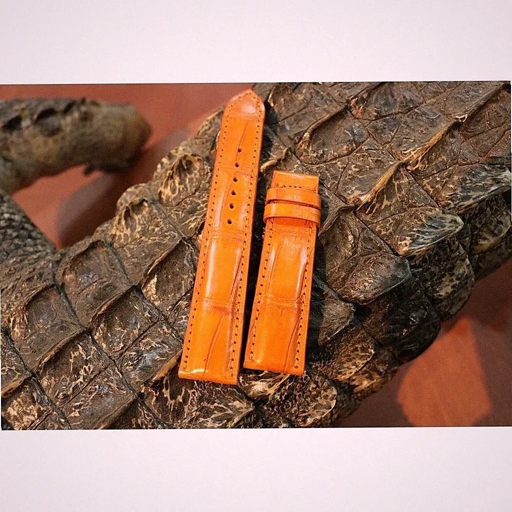 Handmade Genuine Croc Skin Leather Watch Strap Band 18mm - 24mm