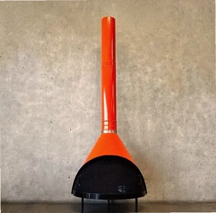 Modern Orange Steel Fireplace Chimney Hood for Outdoor Heating