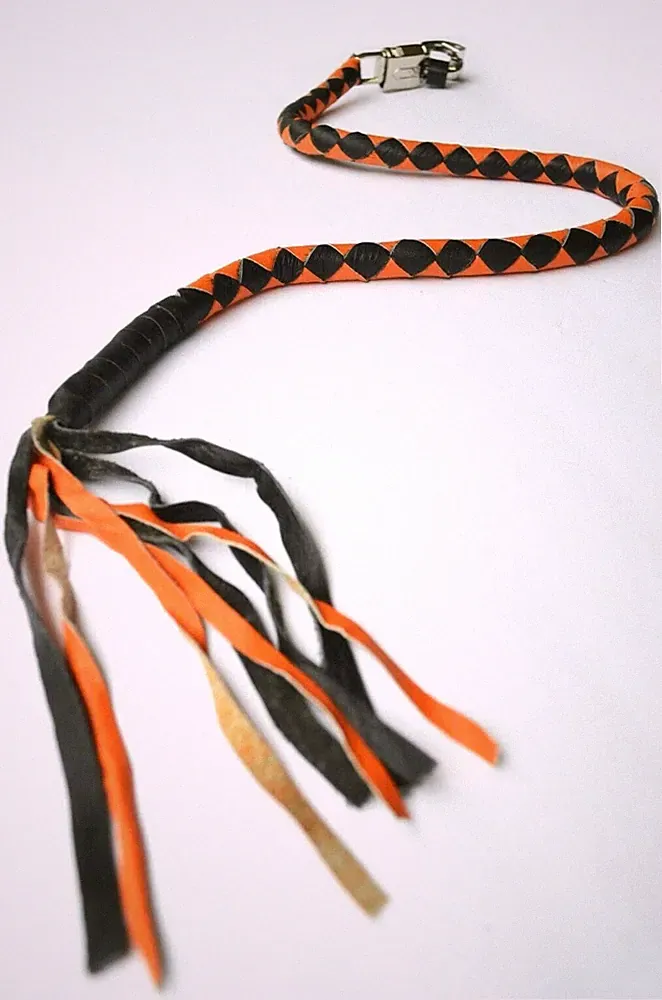 Motorcycle Get Back Whip GENUINE leather with tassels Getback