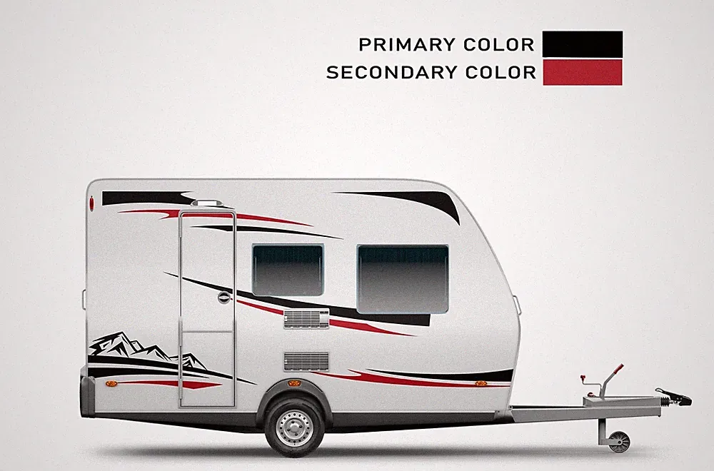 Mountain Decals Stıckers Graphics for Small Travel Trailers RV Replacement kit