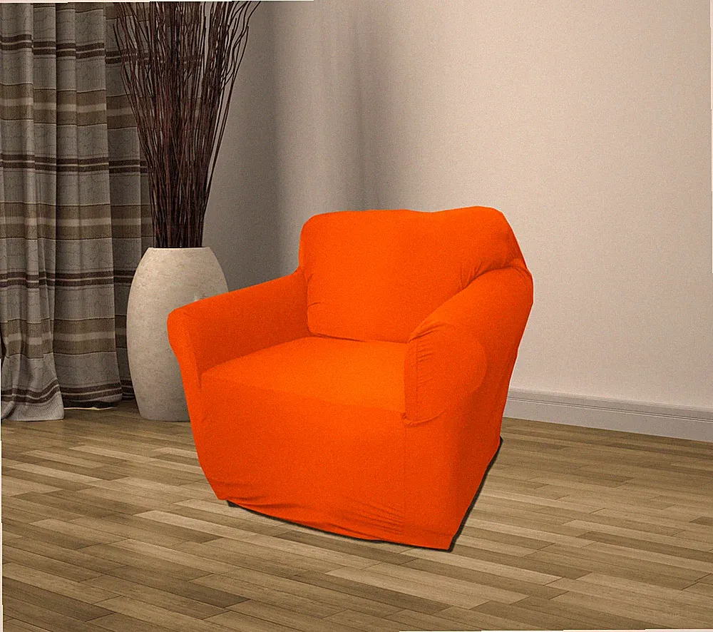 ORANGE JERSEY LOVESEAT STRETCH SLIPCOVER COUCH COVER LOVE SEAT COVER, KASHI HOME