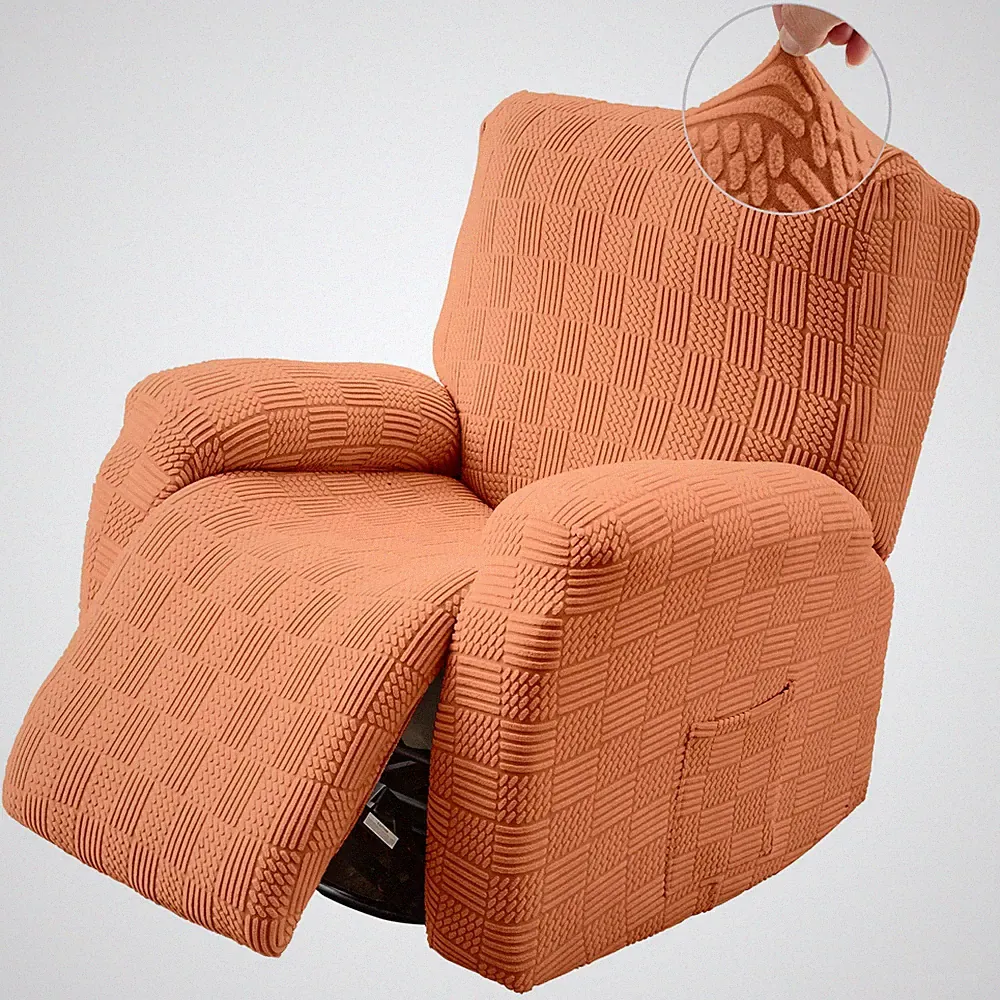 Recliner Chair Covers Stretchable Armchair Slipcover with Elastic Side Pockets